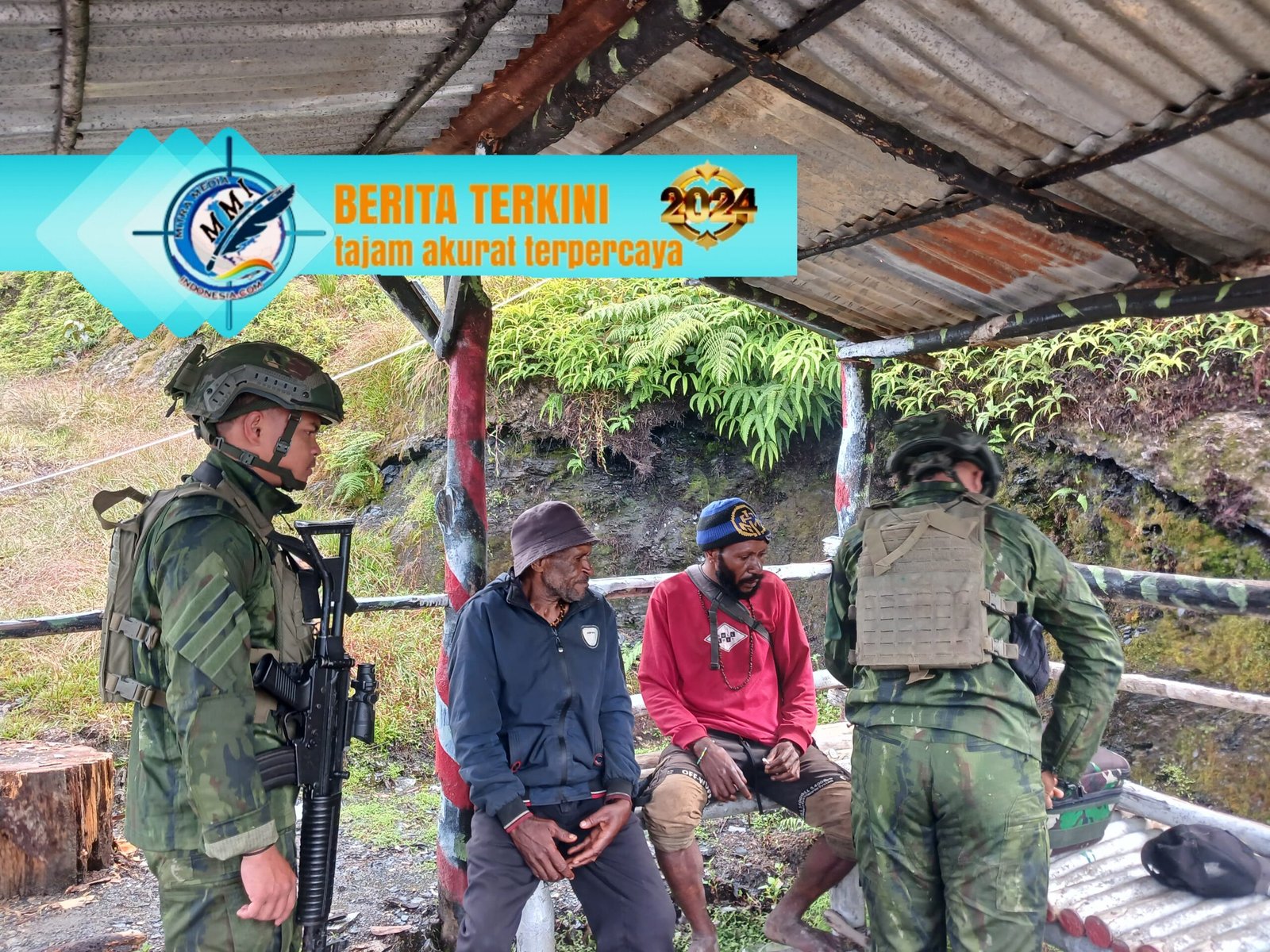 Pos Langit Satgas Yonif 509 Kostrad Sediakan Nasi Bungkus Gratis dan Layanan Kesehatan untuk Masyarakat