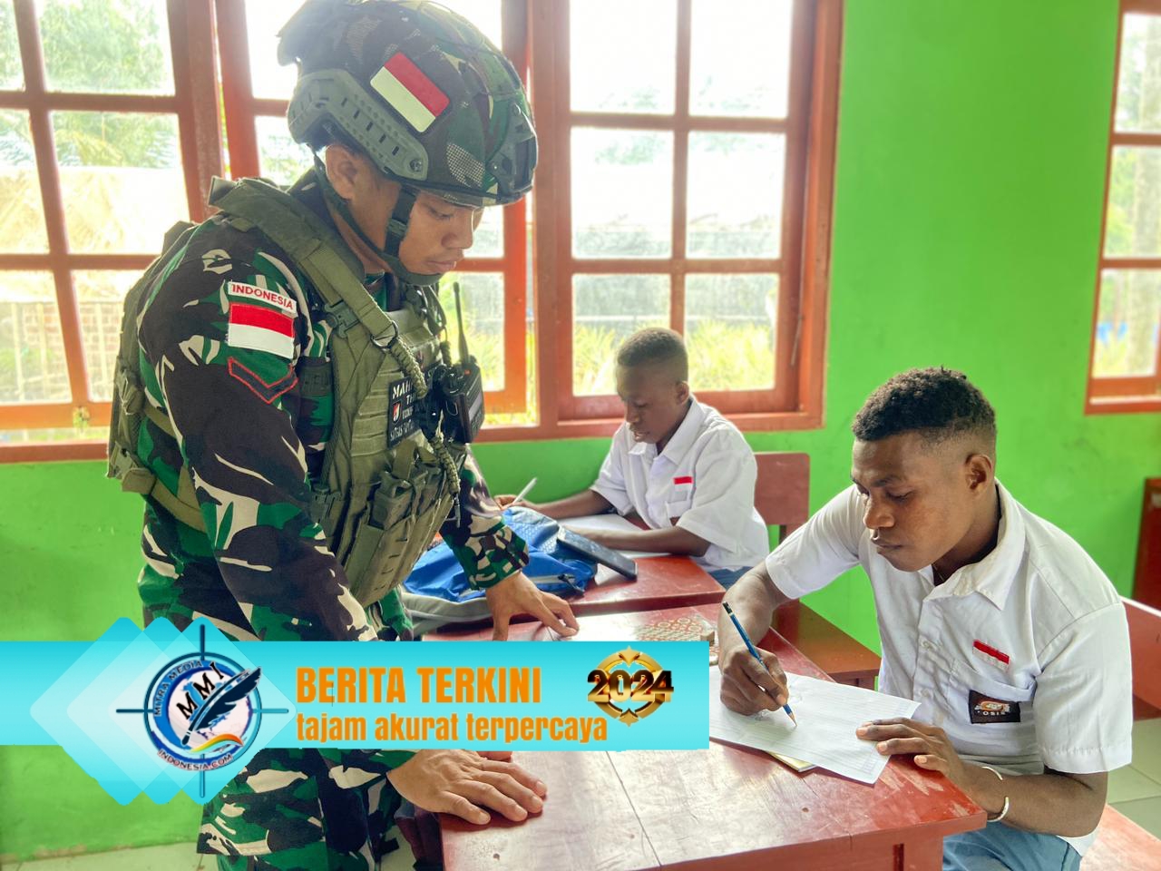 Satgas Yonif 762/VYS Tingkatkan Minat Belajar Matematika di SMK N 01/Yembun