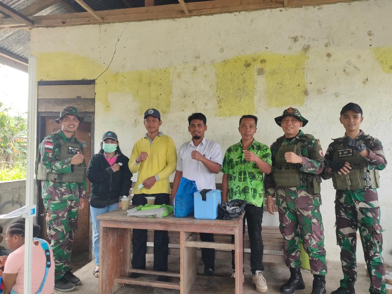 Peduli Tumbuh Kembang Balita Papua, Satgas Yonif 131/BRS Gelar Posyandu di Kampung Kalimao